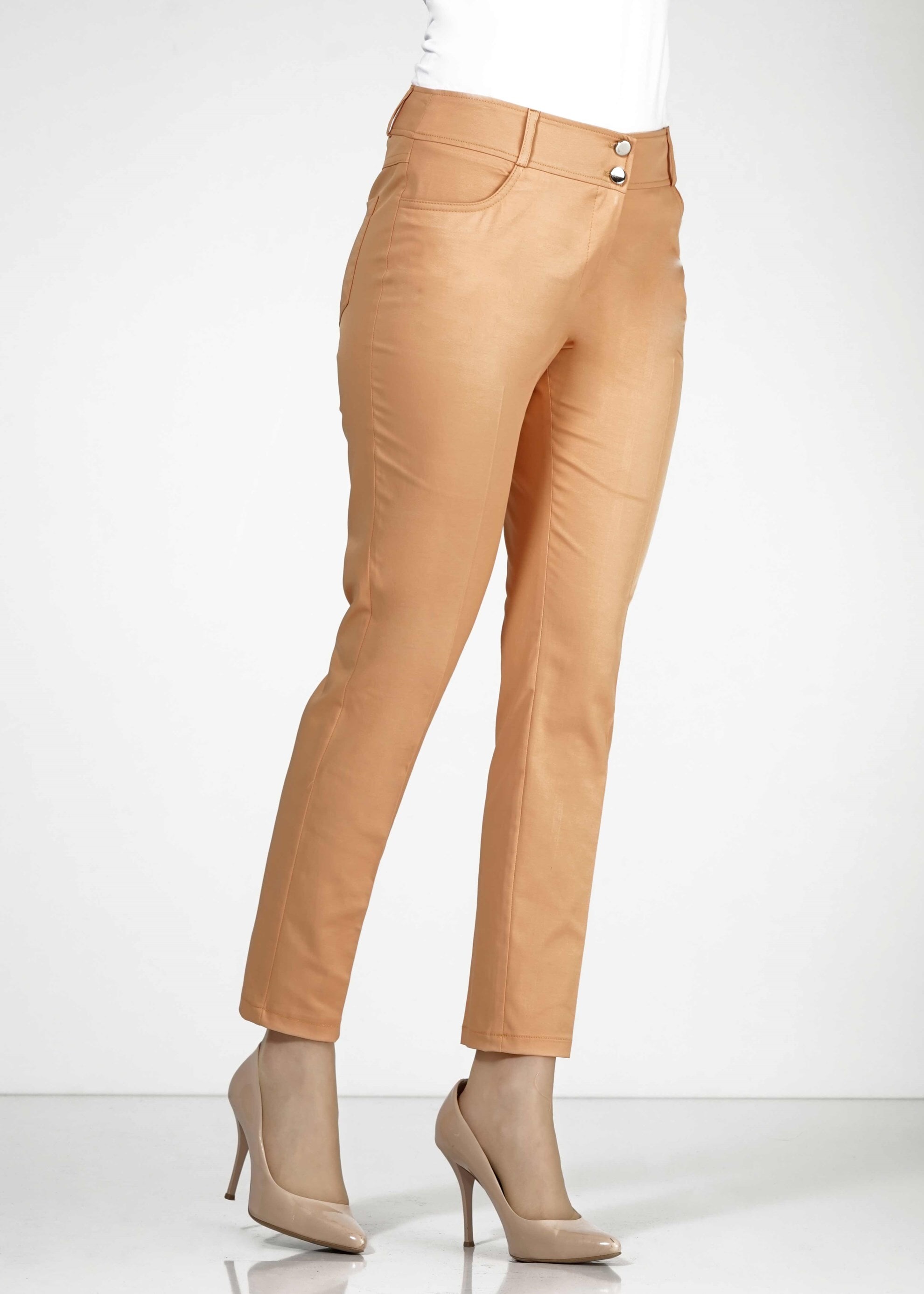 Tesettür giyim TURUNCU CEP DETAYLI DAR PAÇA PANTOLON 7871