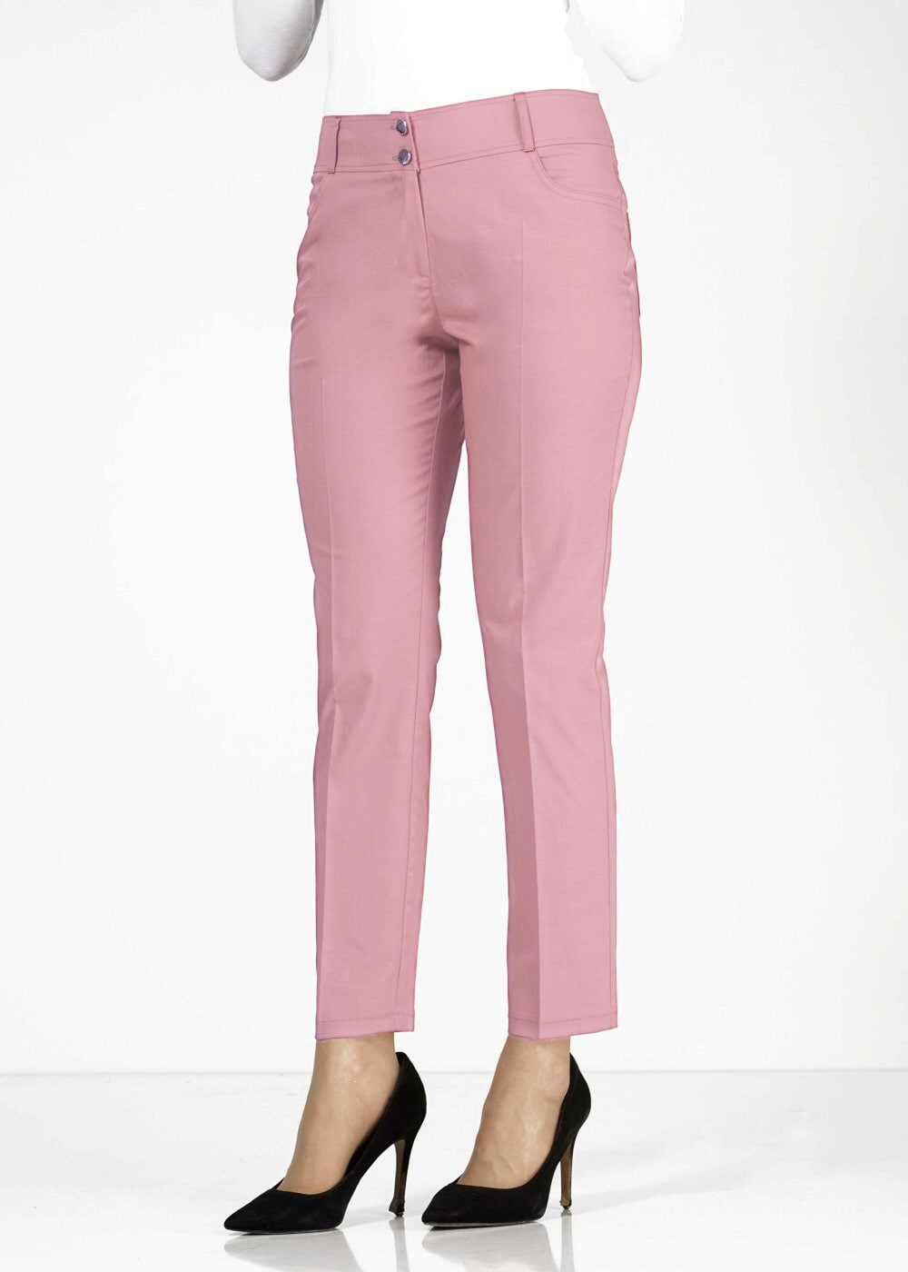 Tesettür giyim PEMBE CEP DETAYLI DAR PAÇA PANTOLON 7871