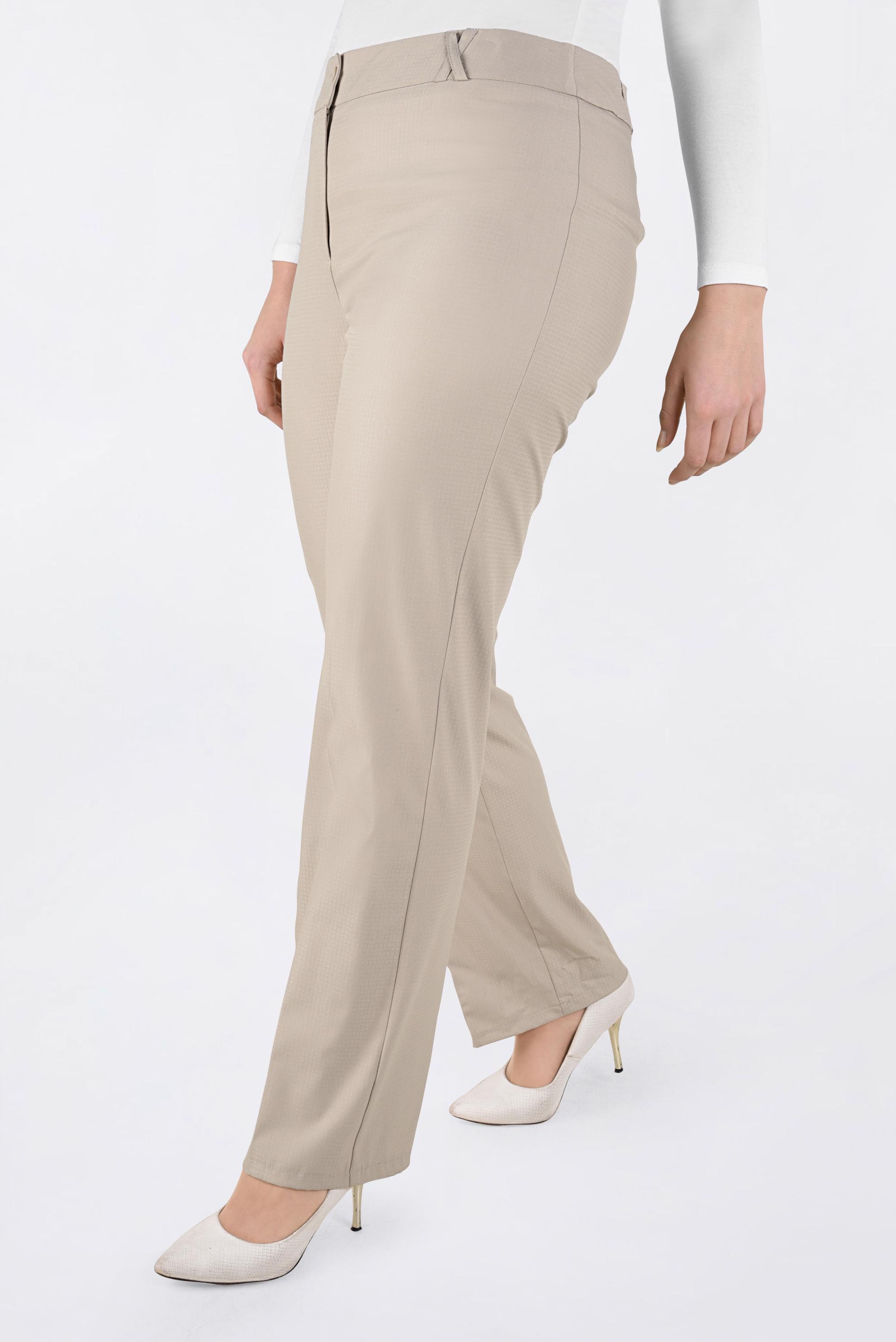 Tesettür giyim BEJ 7875 EKOSE 667 PANTOLON 44/52 TEK42