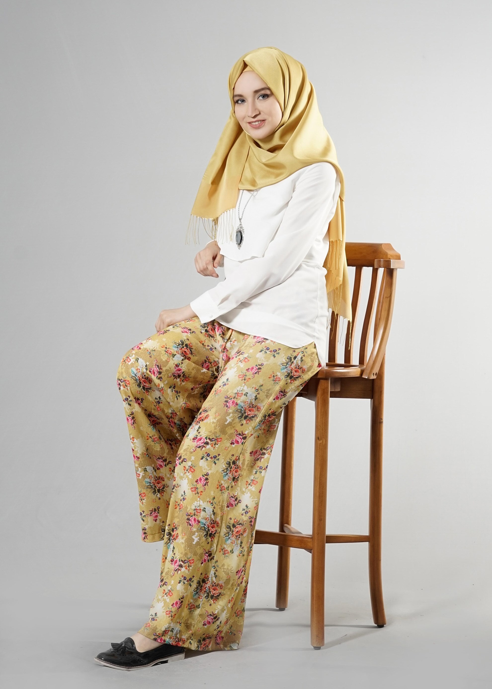 Tesettür giyim SARI 7876 Maglia Tesettür 8713 Pantolon 36/44(38-40) TEK40