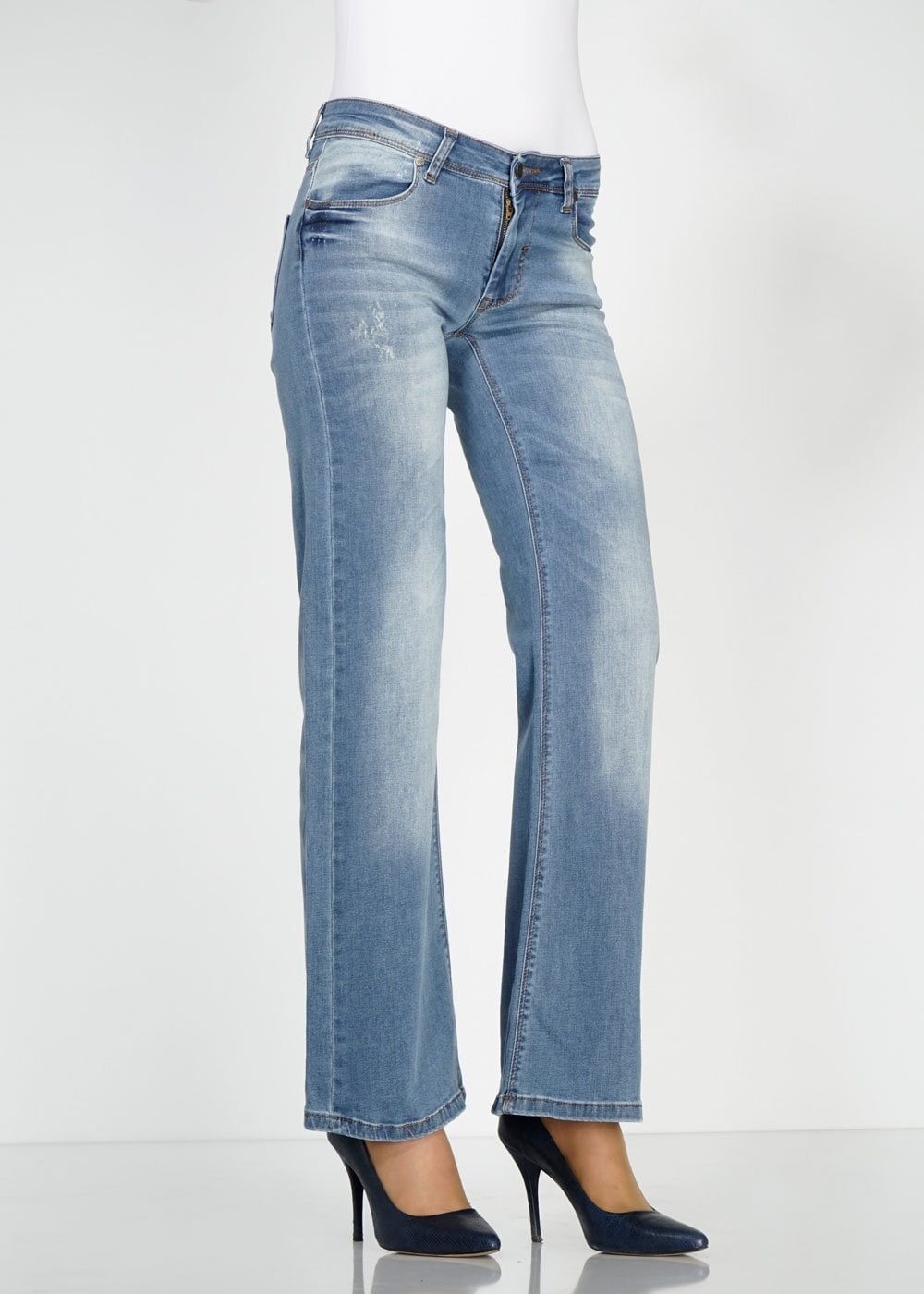 Tesettür giyim LACİVERT 7890 Bella Denim Tesettür Pantolon