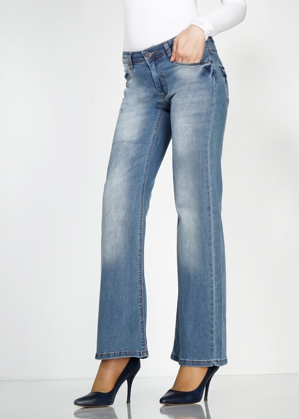 Tesettür giyim LACİVERT 7890 Bella Denim Tesettür Pantolon