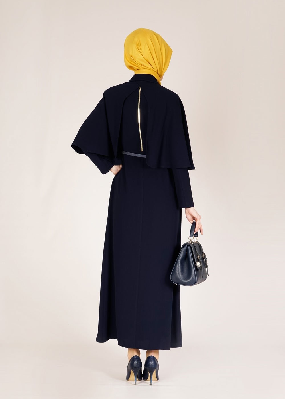 Tesettür giyim LACİVERT 1433 Feris Tesettür Pardesü