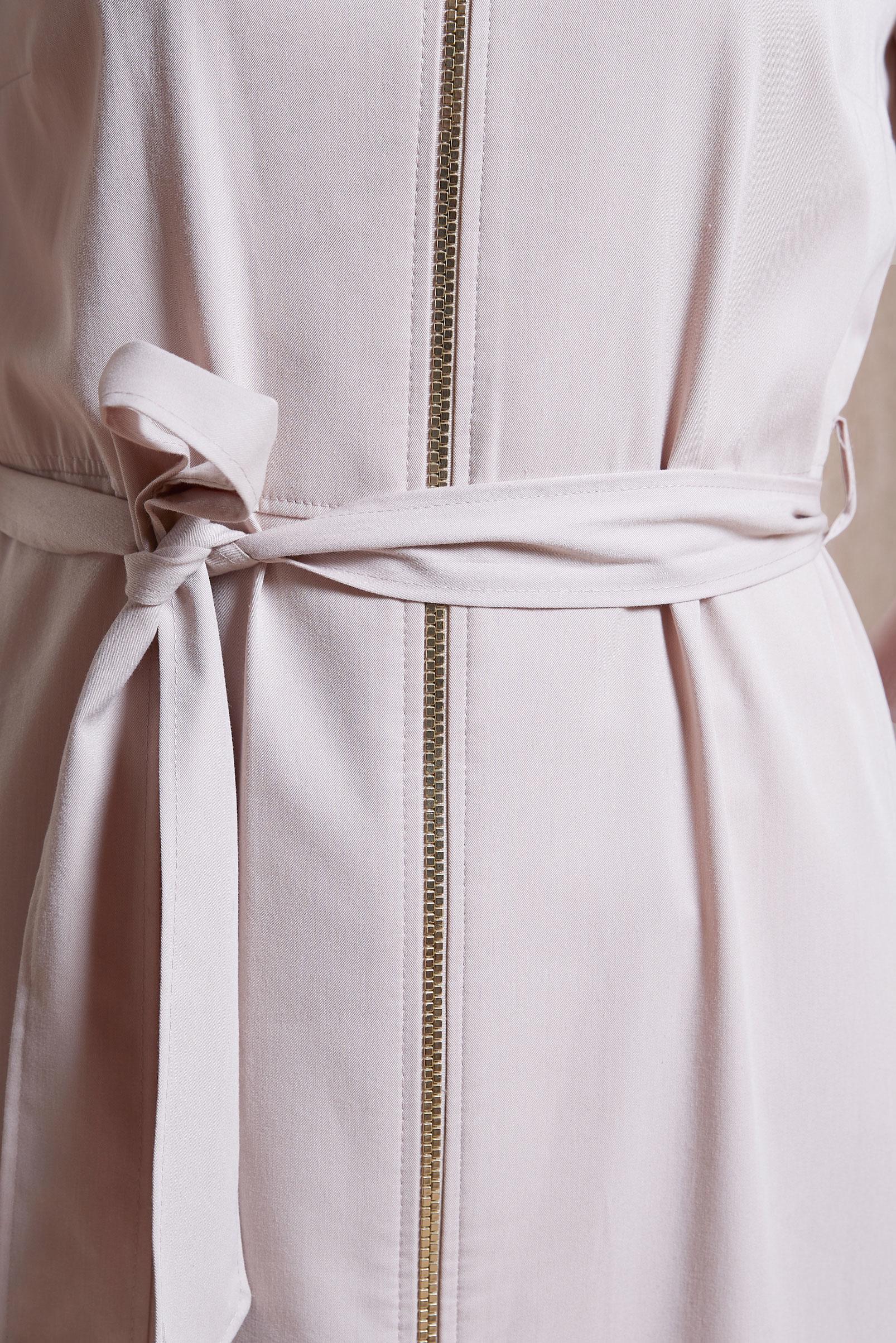 Tesettür giyim PEMBE KAPÜŞONU FİLE DETAYLI FERMUARLI PARDESÜ 1455