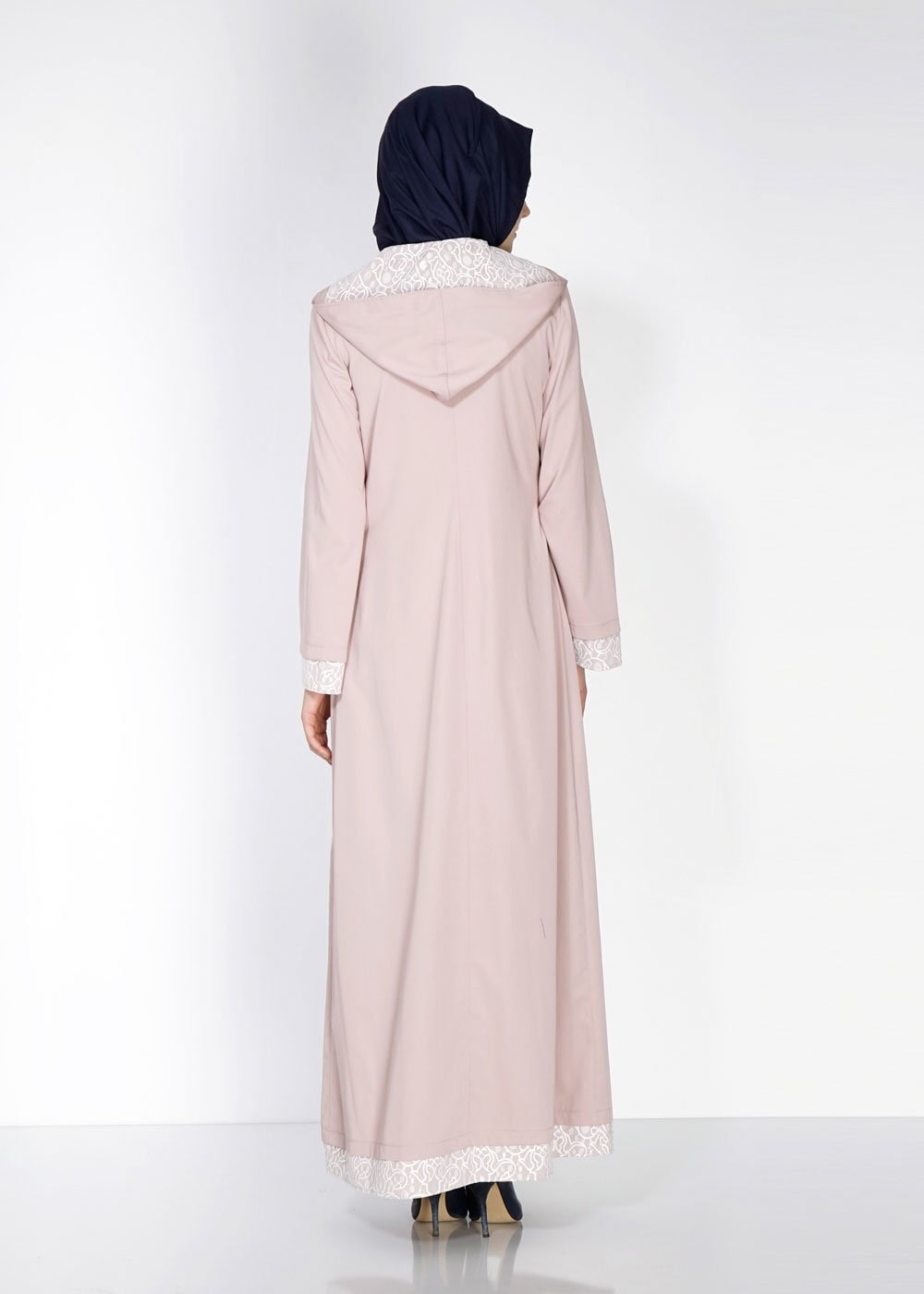 Tesettür giyim PEMBE 1456 Adelina 592 Tesettür Pardesü