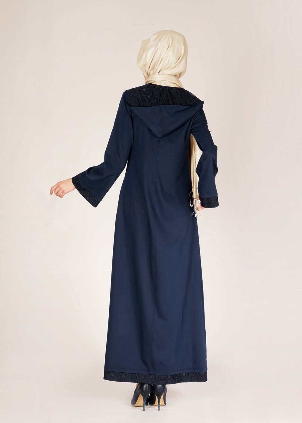 Tesettür giyim LACİVERT 1456 Adelina 592 Tesettür Pardesü