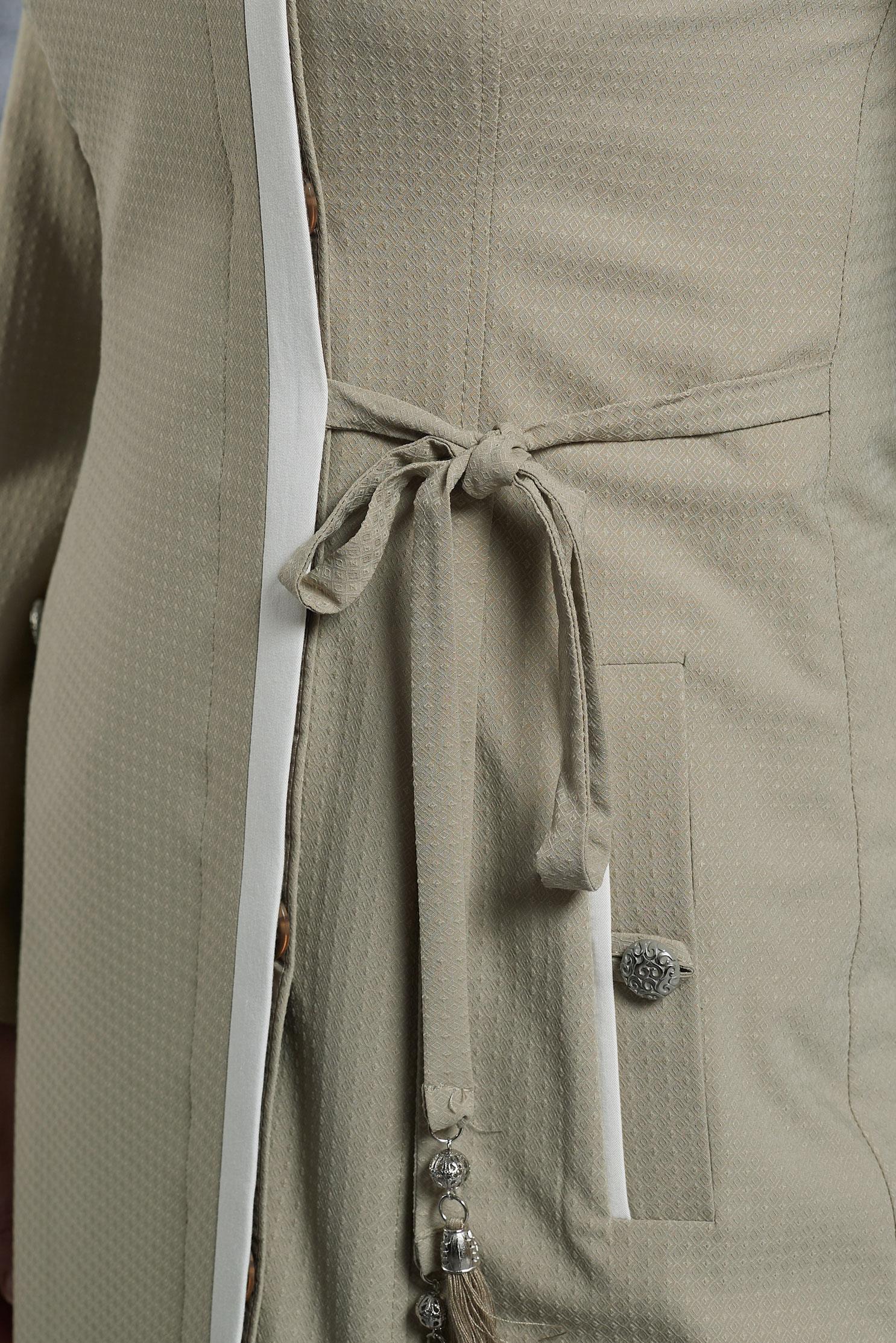 Tesettür giyim HAKİ YANDAN BAĞLAMALI TAŞ DETAYLI PARDESÜ 1463