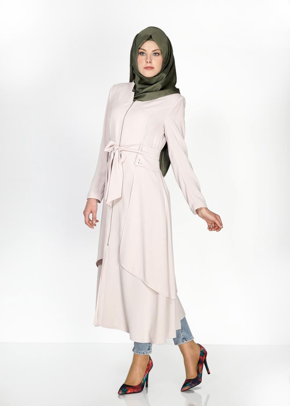 Tesettür giyim BEJ 1473 Virona Tesettür Trenç