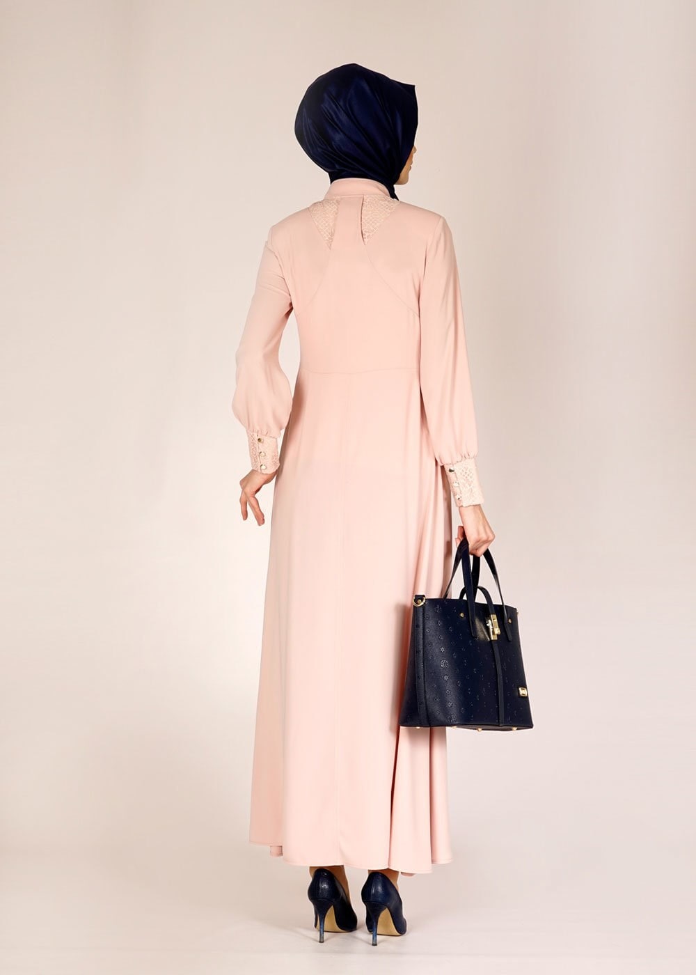Tesettür giyim PUDRA 1474 Virona Tesettür Pardesü
