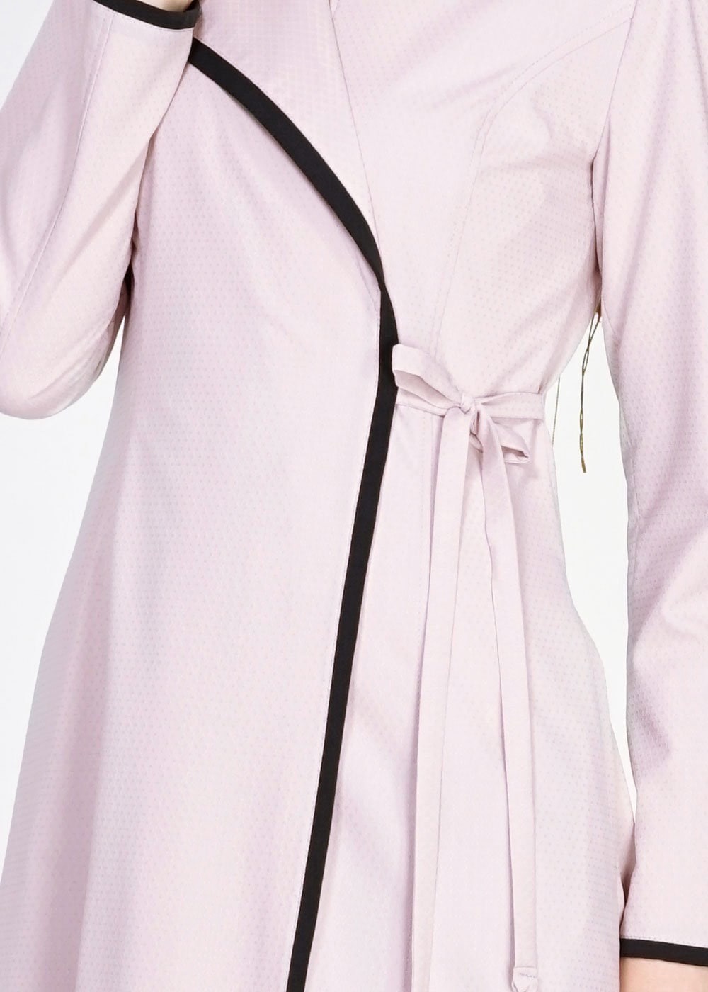 Tesettür giyim PUDRA ŞERİT DETAYLI YANI BAĞLAMALI PARDESÜ 1475