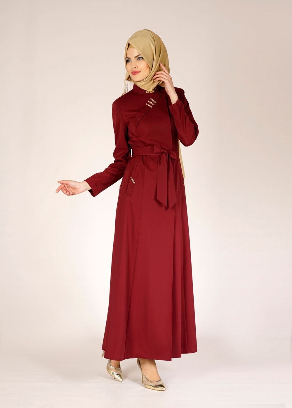 Tesettür giyim BORDO 1478 ELİTE 11620 PARDESÜ 40/48 TEK38