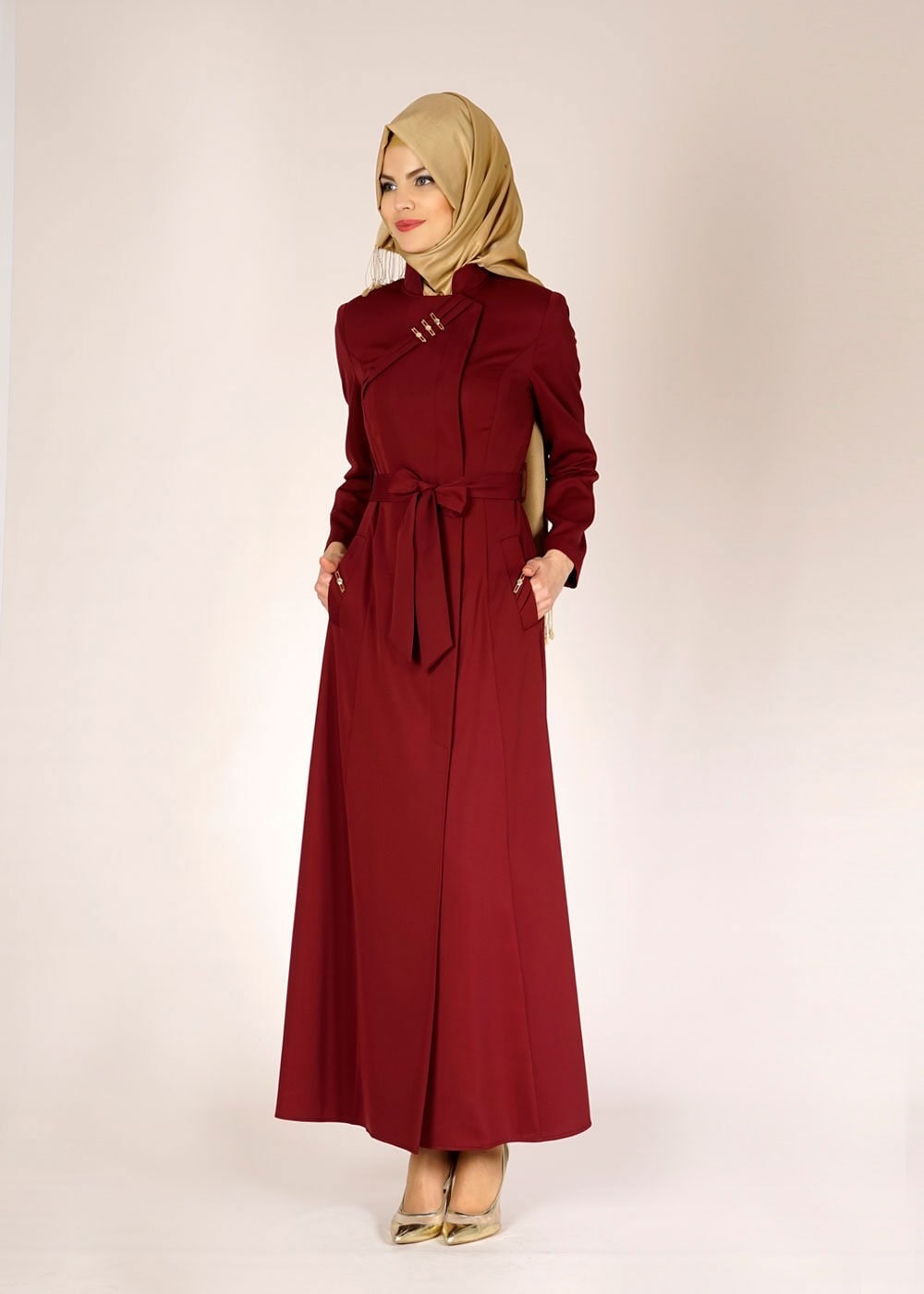 Tesettür giyim BORDO 1478 ELİTE 11620 PARDESÜ 40/48 TEK38