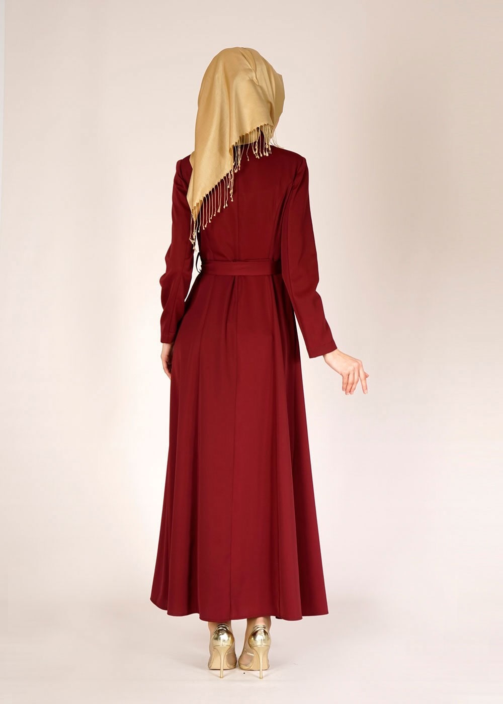 Tesettür giyim BORDO 1478 ELİTE 11620 PARDESÜ 40/48 TEK38