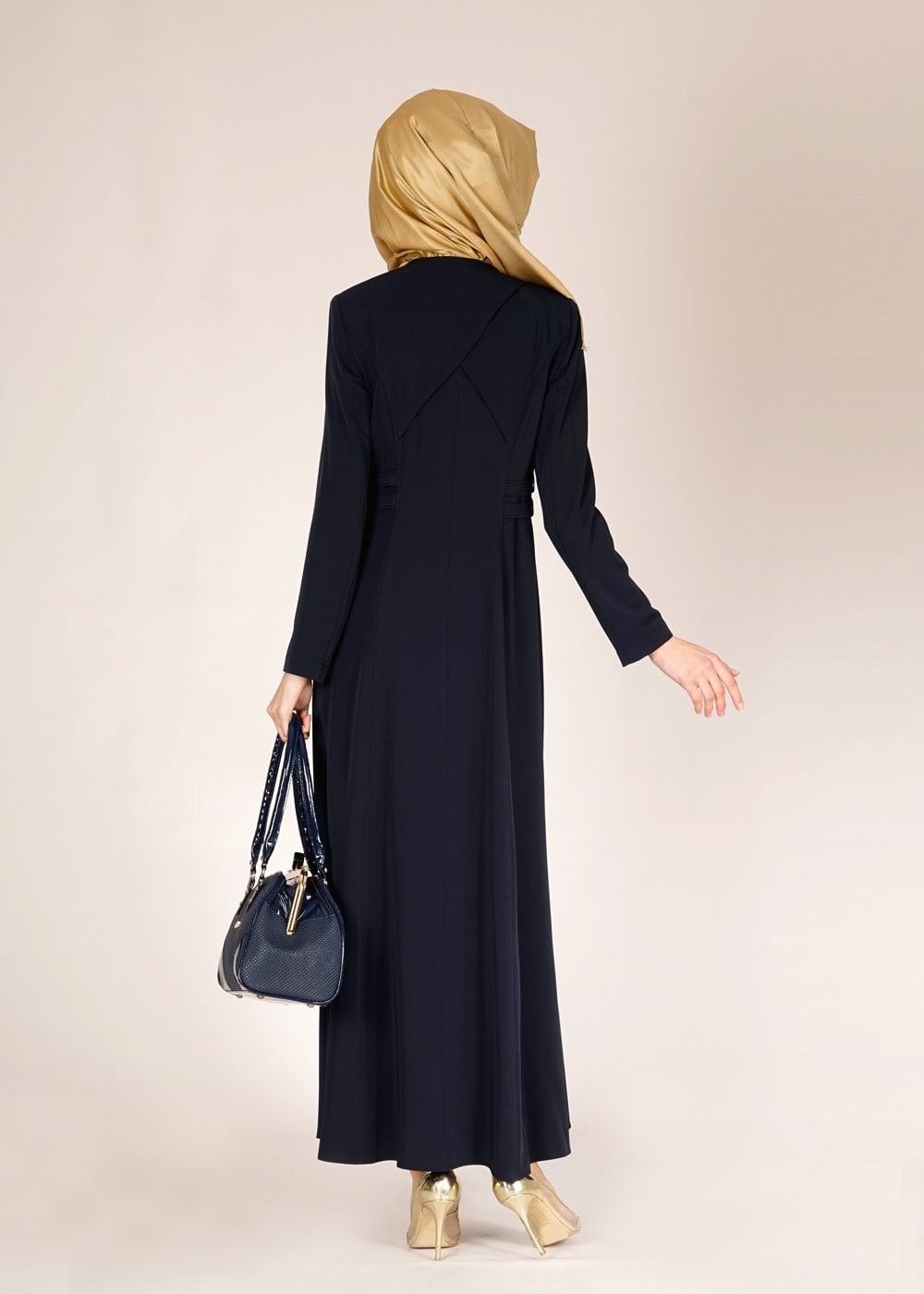 Tesettür giyim LACİVERT FERMUARLI PARDESÜ 1483