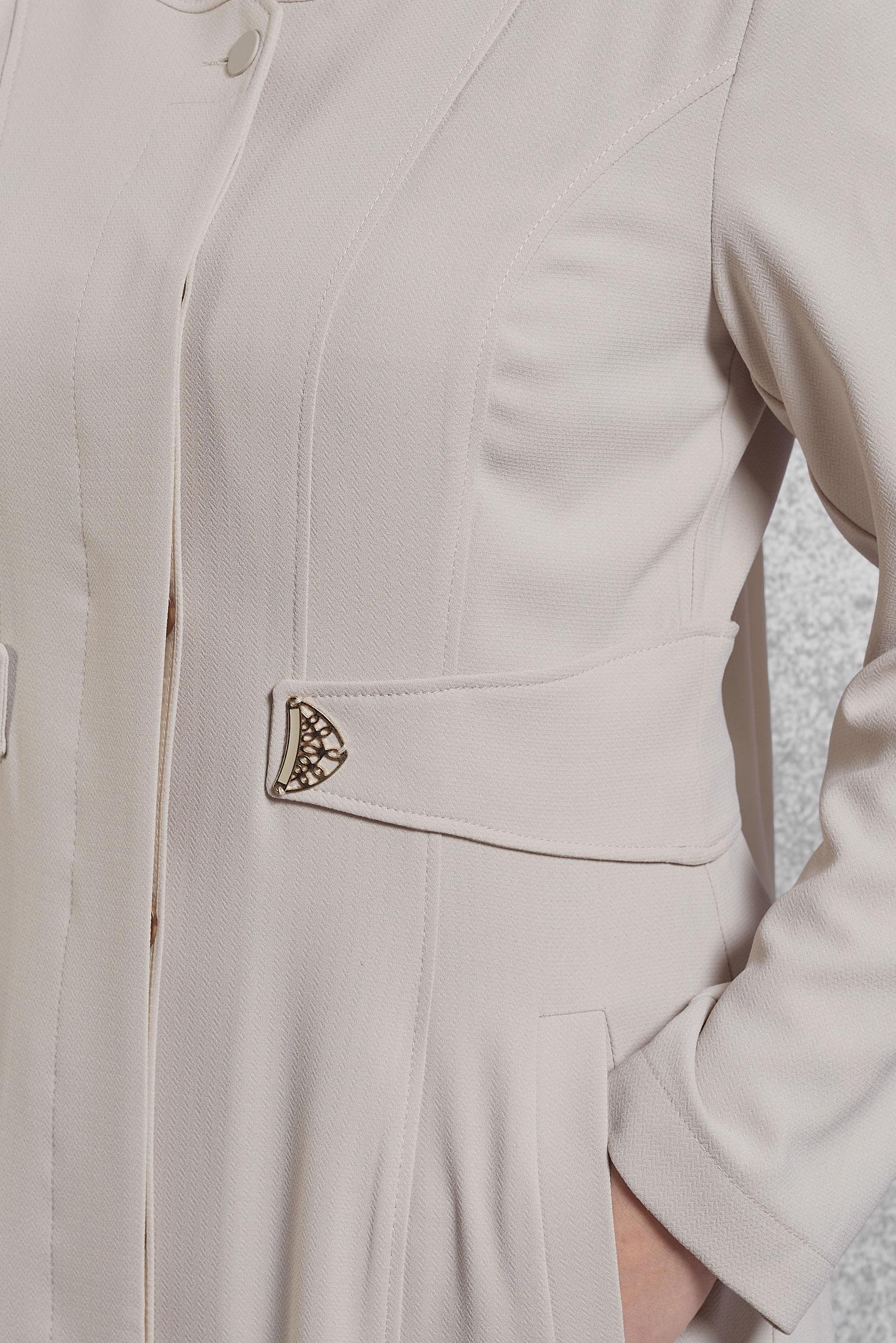 Tesettür giyim BEJ DÜĞME DETAYLI CEPLİ PARDESÜ 1486