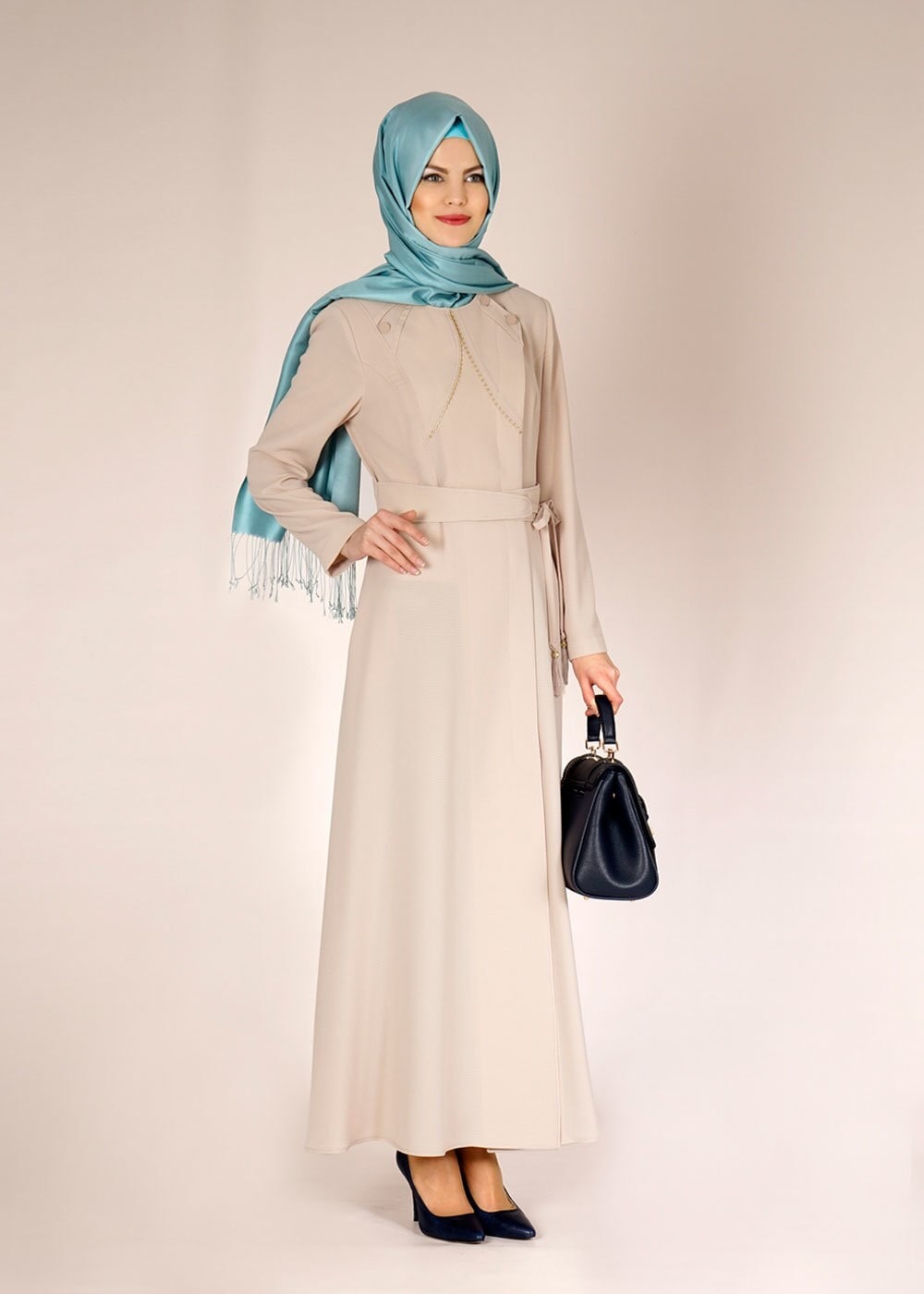 Tesettür giyim BEJ 1487 GOFRET-1 PARDESÜ 40/48 TEK38