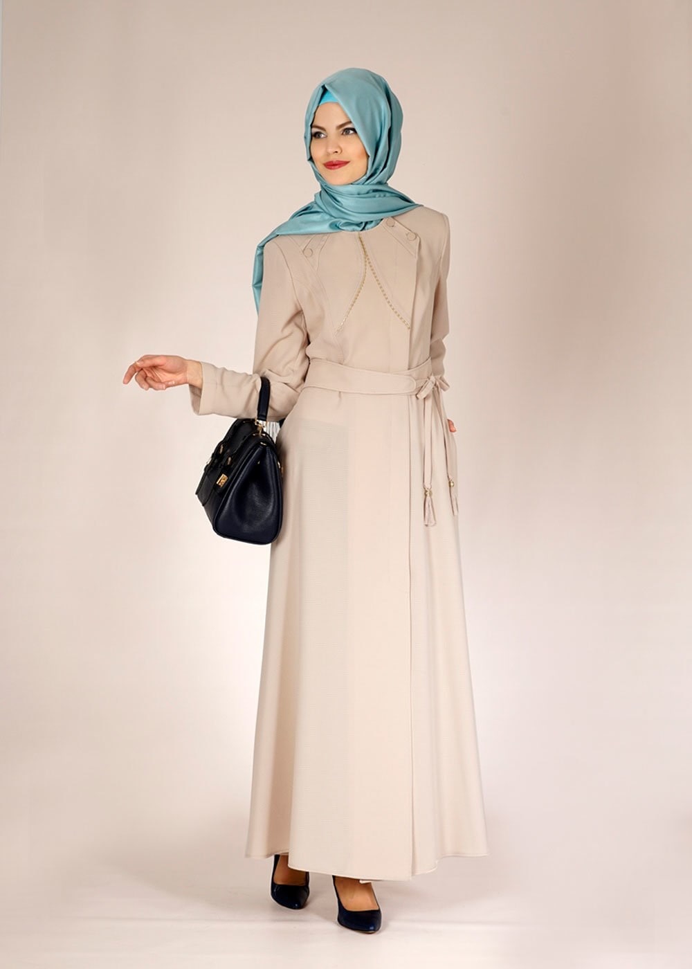 Tesettür giyim BEJ 1487 GOFRET-1 PARDESÜ 40/48 TEK38