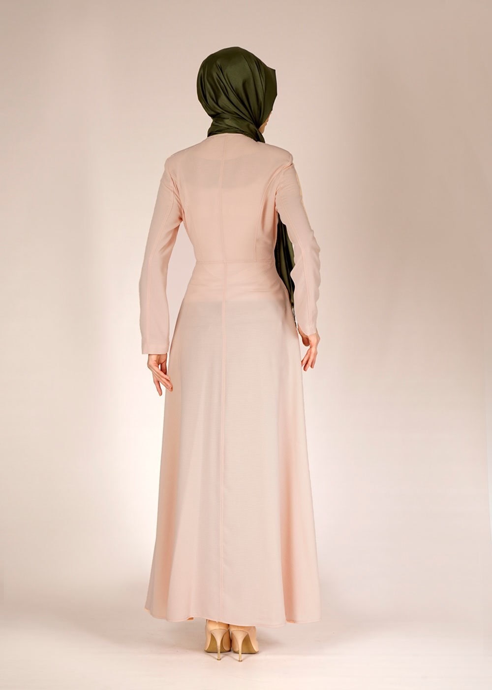 Tesettür giyim PUDRA 1487 GOFRET-1 PARDESÜ 40/48 TEK38