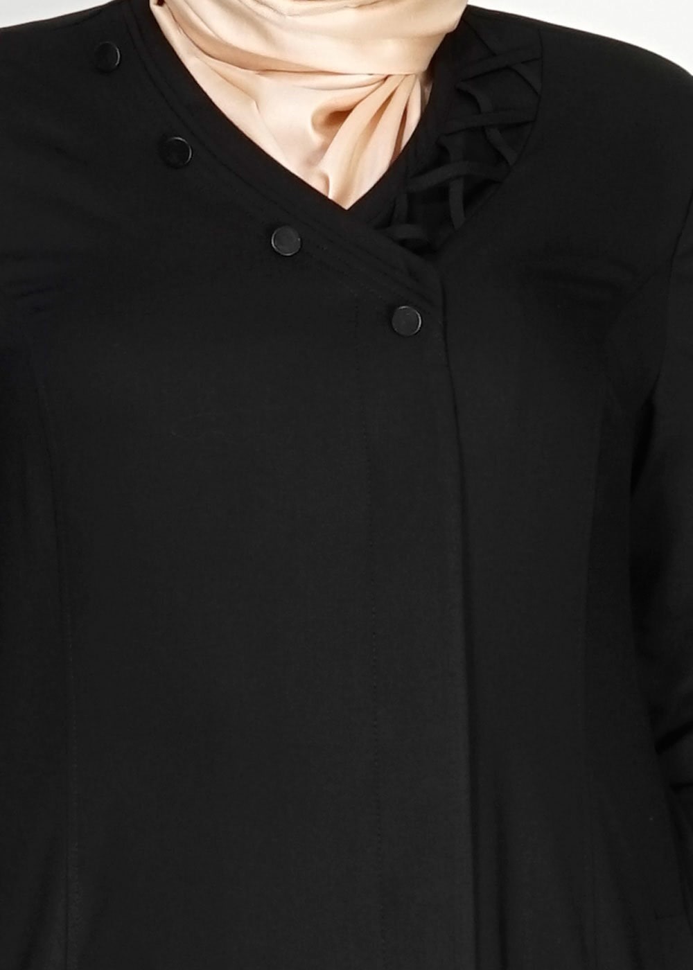 Tesettür giyim SİYAH 1493 Dulce Tesettür Pardesü