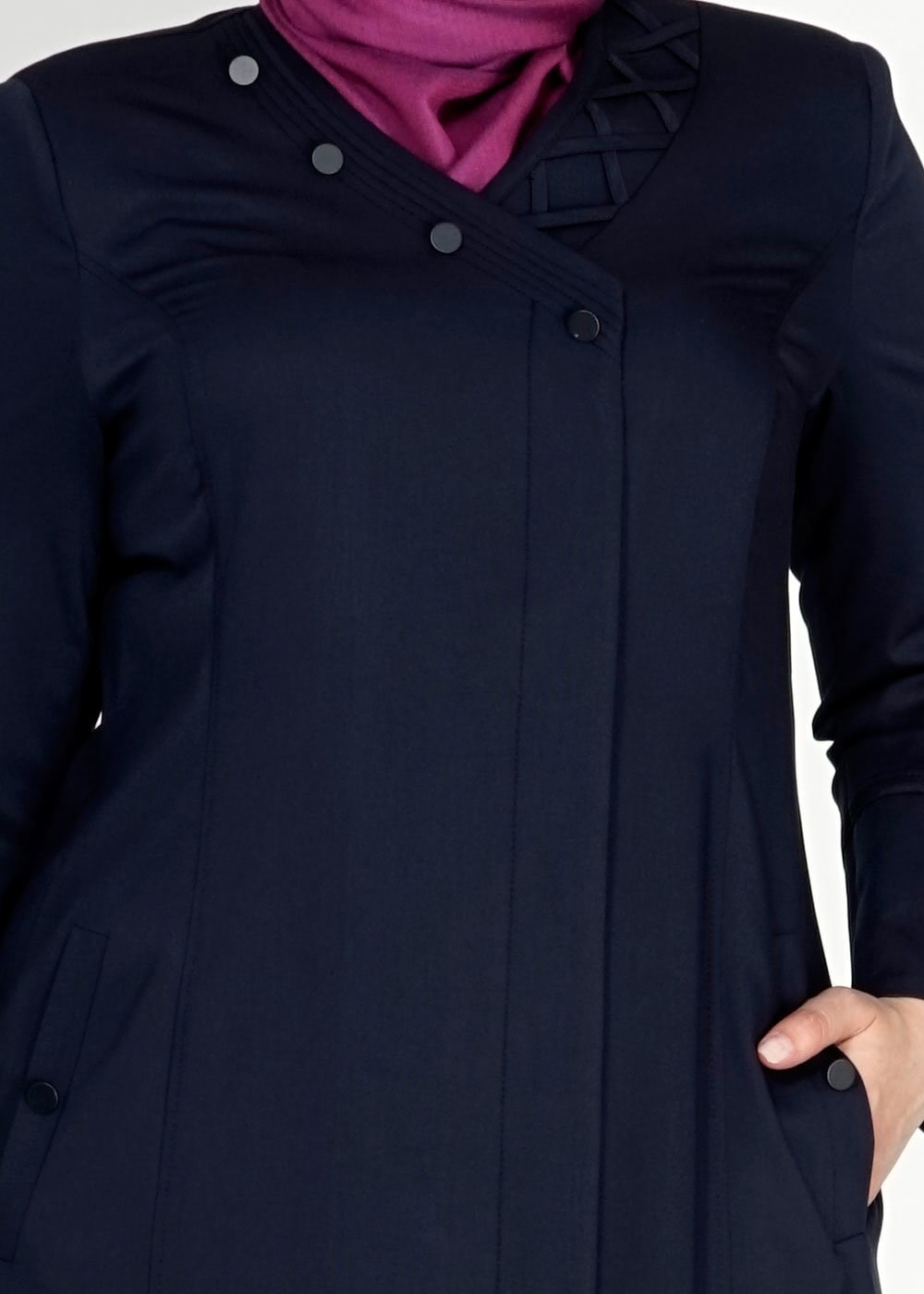 Tesettür giyim LACİVERT 1493 Dulce Tesettür Pardesü