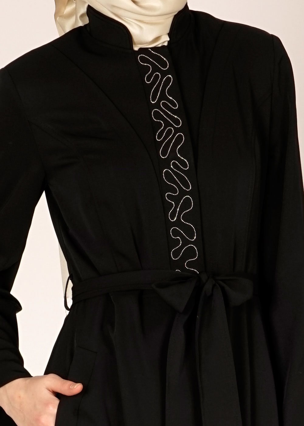 Tesettür giyim SİYAH 1494 Sarah Tesettür Pardesü