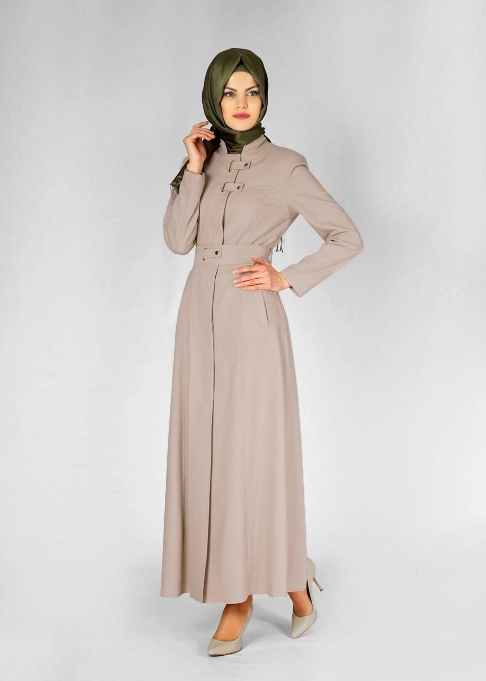 Tesettür giyim BEJ 1508 Dorates Tesettür Pardesü