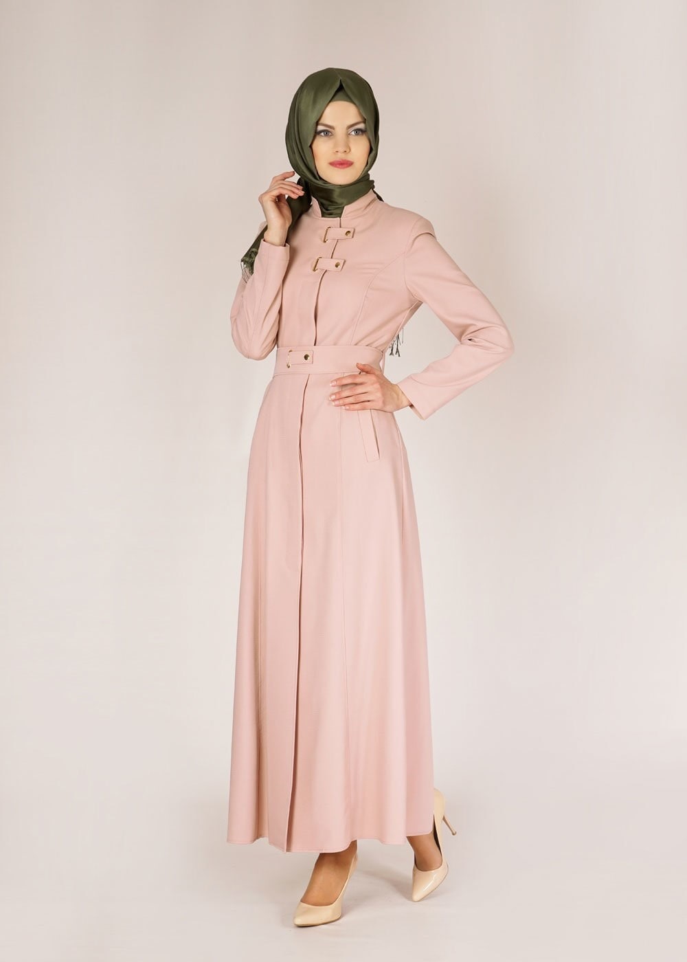Tesettür giyim PUDRA 1508 Dorates Tesettür Pardesü