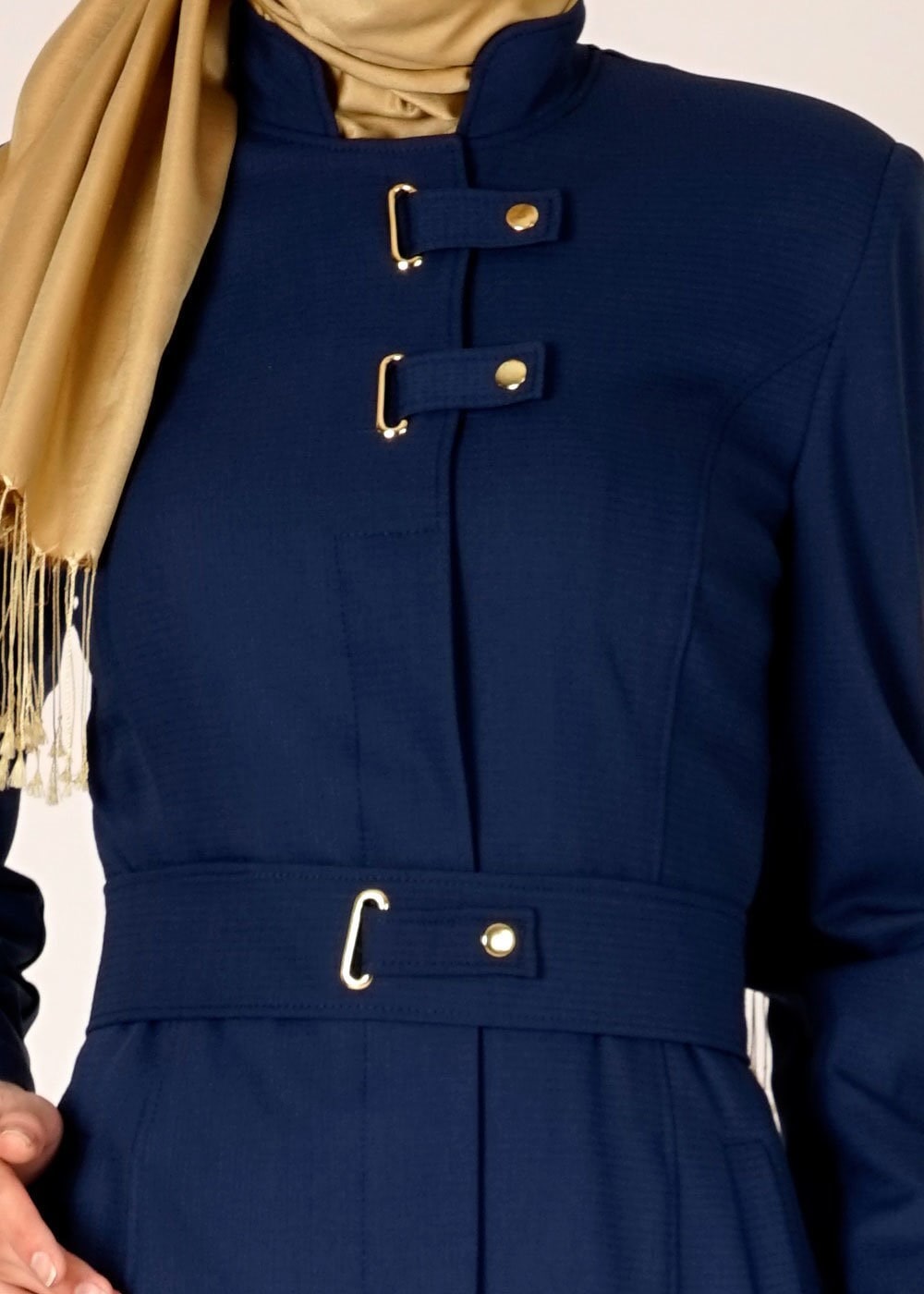 Tesettür giyim LACİVERT 1508 Dorates Tesettür Pardesü