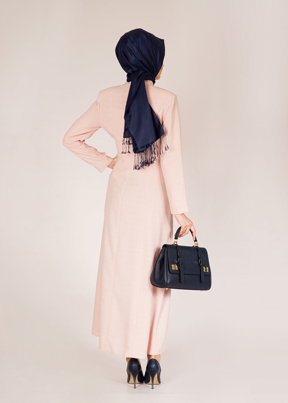 Tesettür giyim PUDRA 1511 Nazenin Tesettür Pardesü