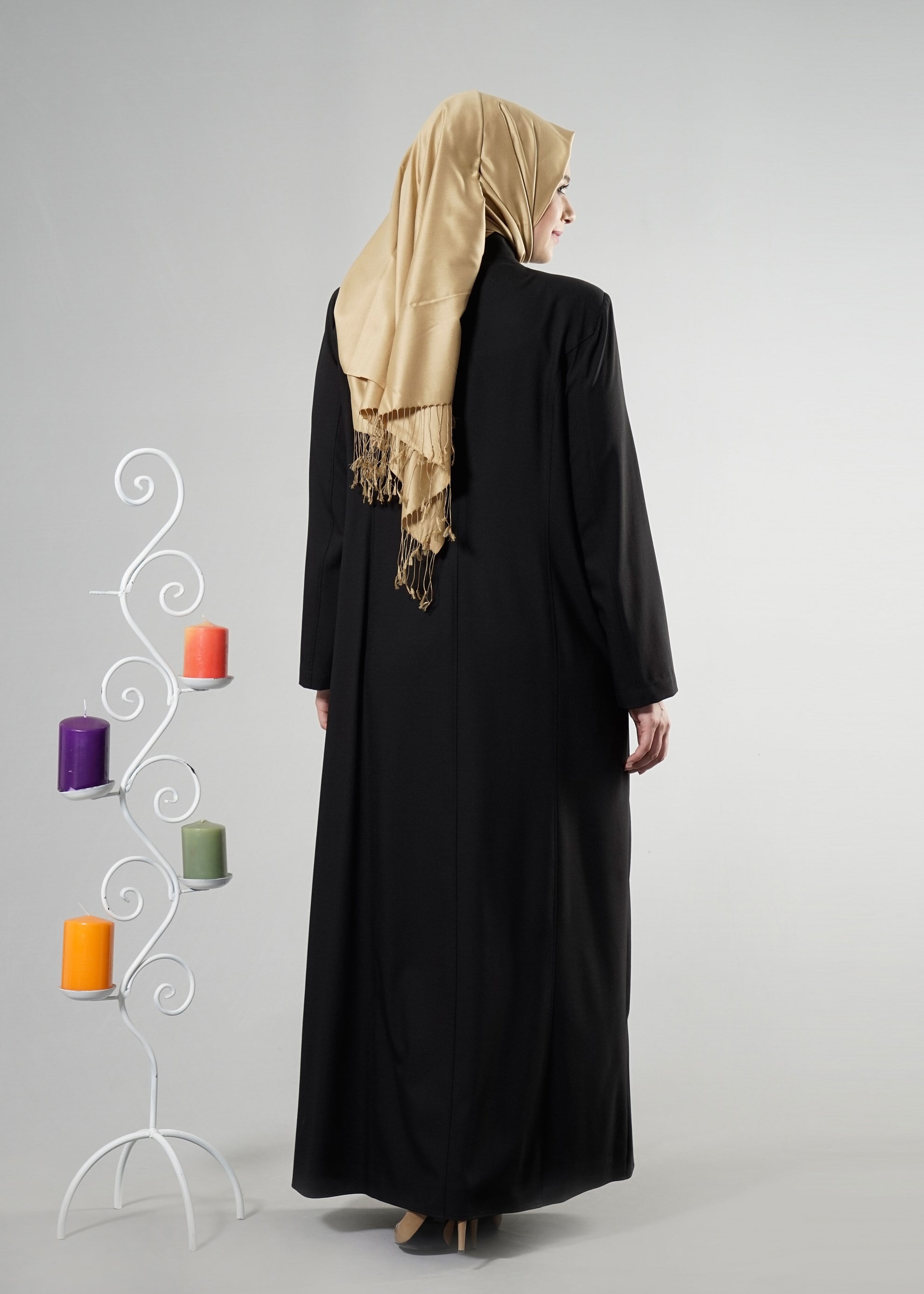 Tesettür giyim SİYAH 1514 Deborah Tesettür Pardesü 46/52 TEK44