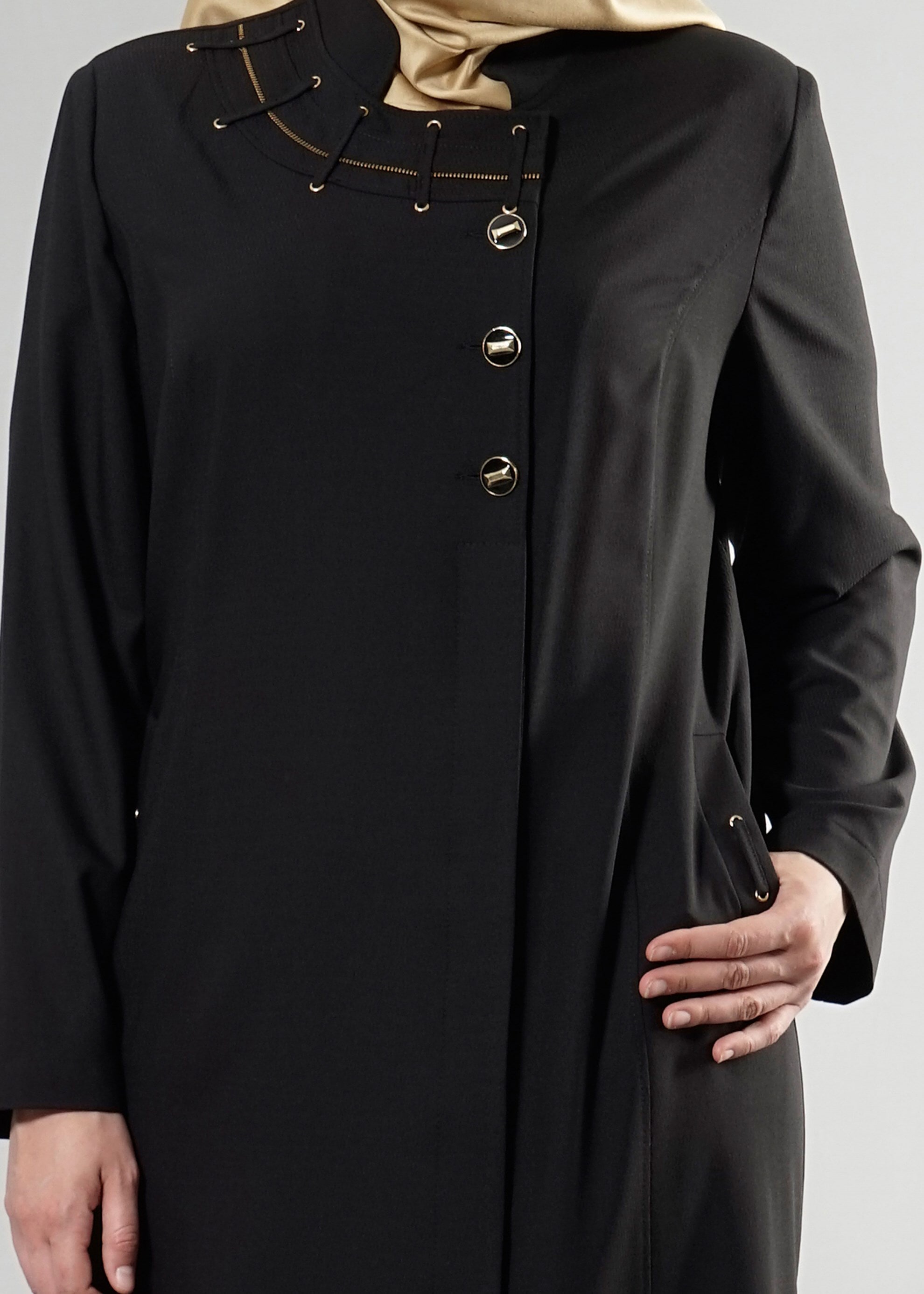 Tesettür giyim SİYAH 1514 Deborah Tesettür Pardesü 46/52 TEK44