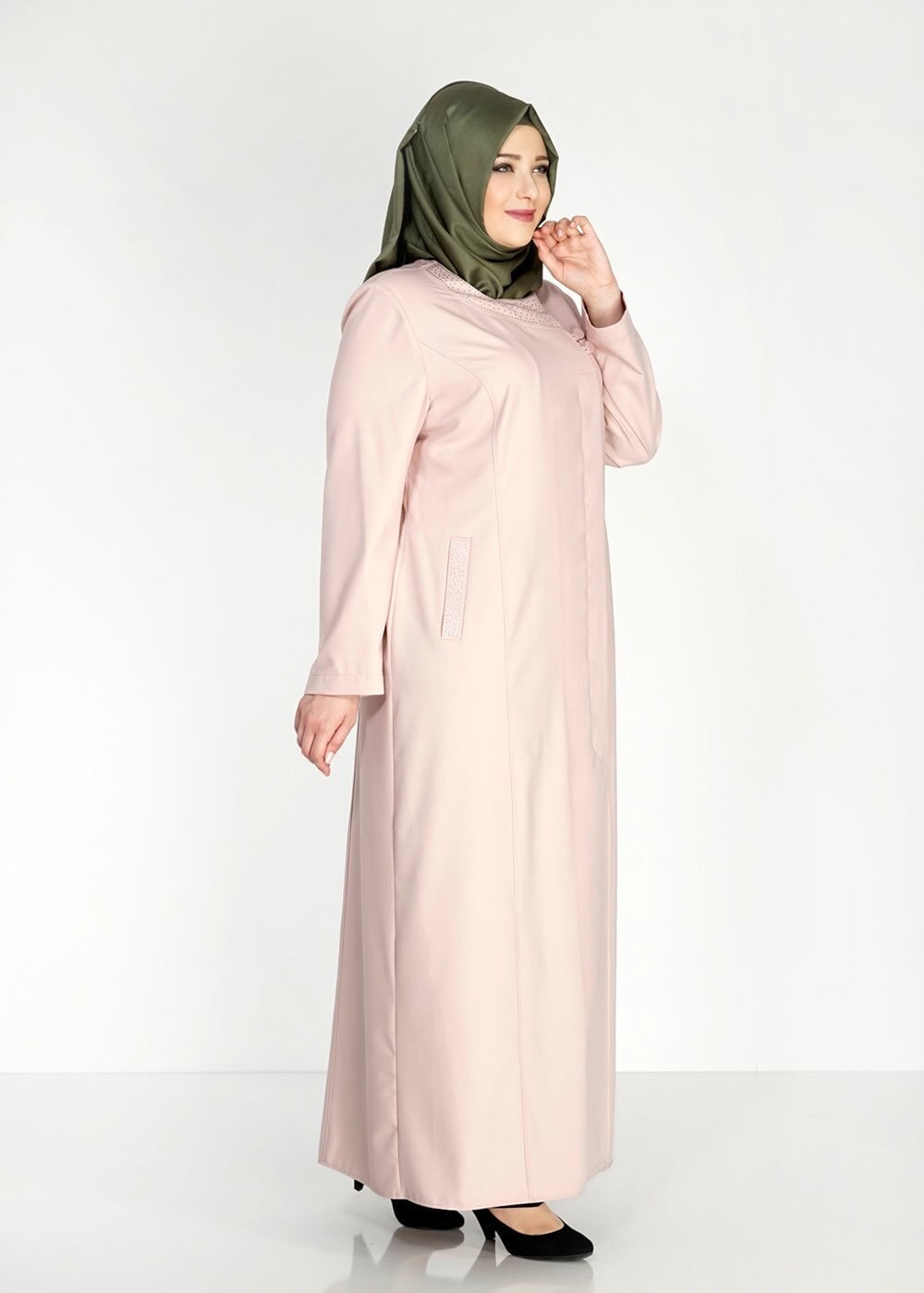 Tesettür giyim PUDRA 1525 Deborah Tesettür Pardesü