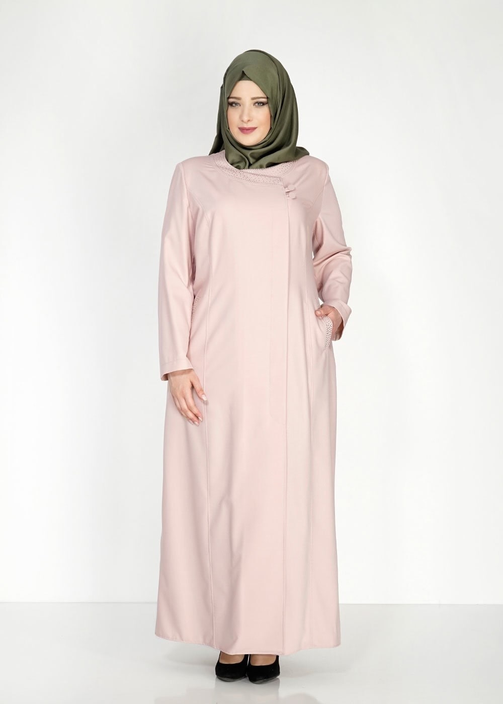 Tesettür giyim PUDRA 1525 Deborah Tesettür Pardesü