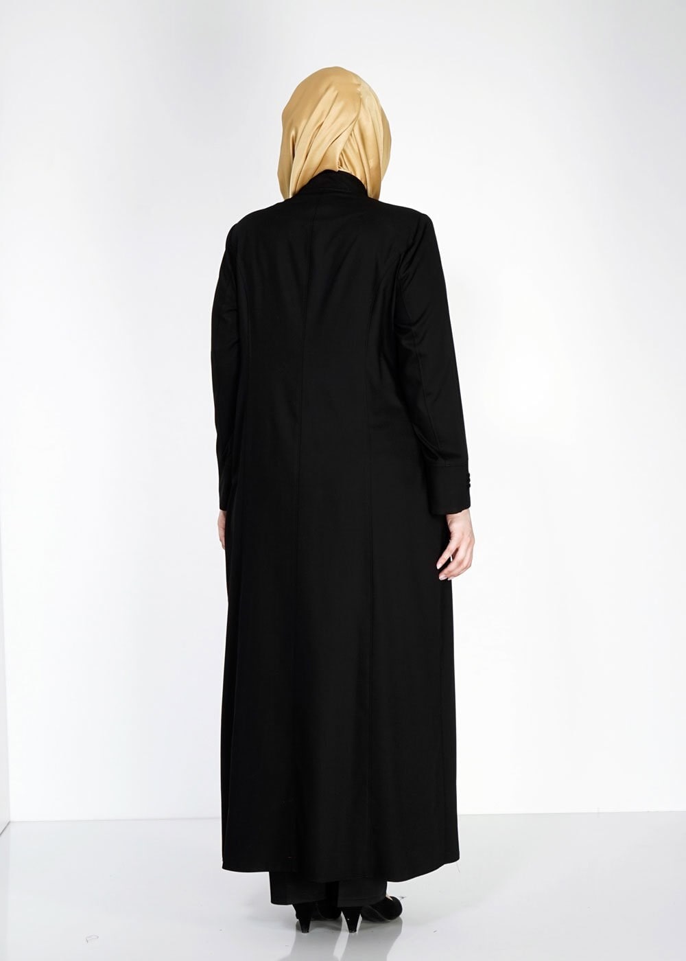 Tesettür giyim SİYAH ZIMBA DETAYLI PARDESÜ 1528