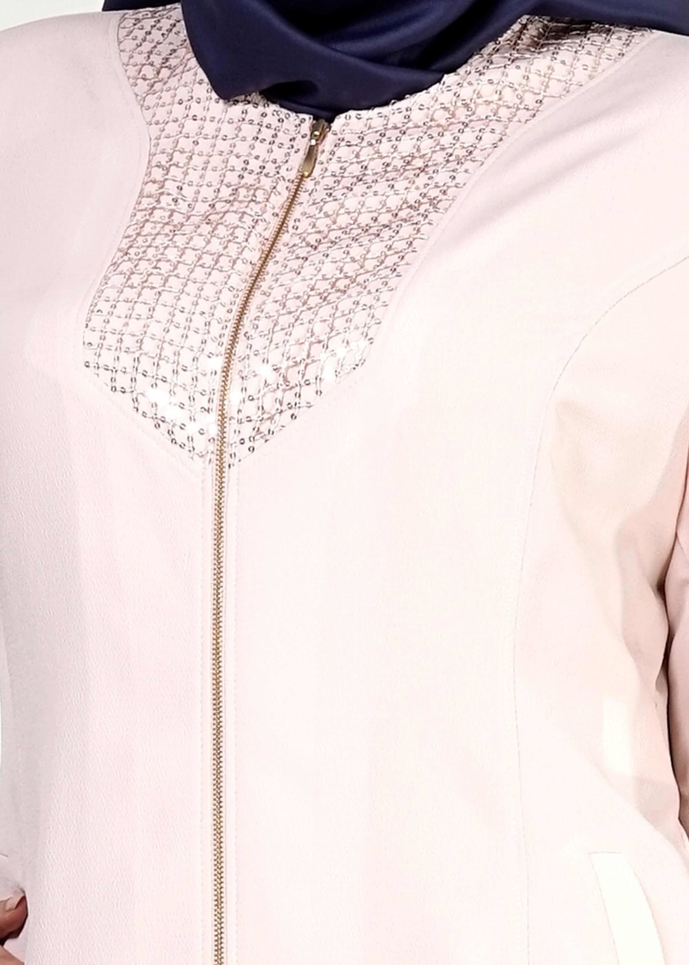 Tesettür giyim PUDRA FERMUARLI PARDESÜ 1530