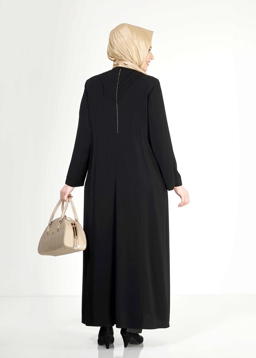 Tesettür giyim SİYAH 1532 Rado Tesettür Pardesü