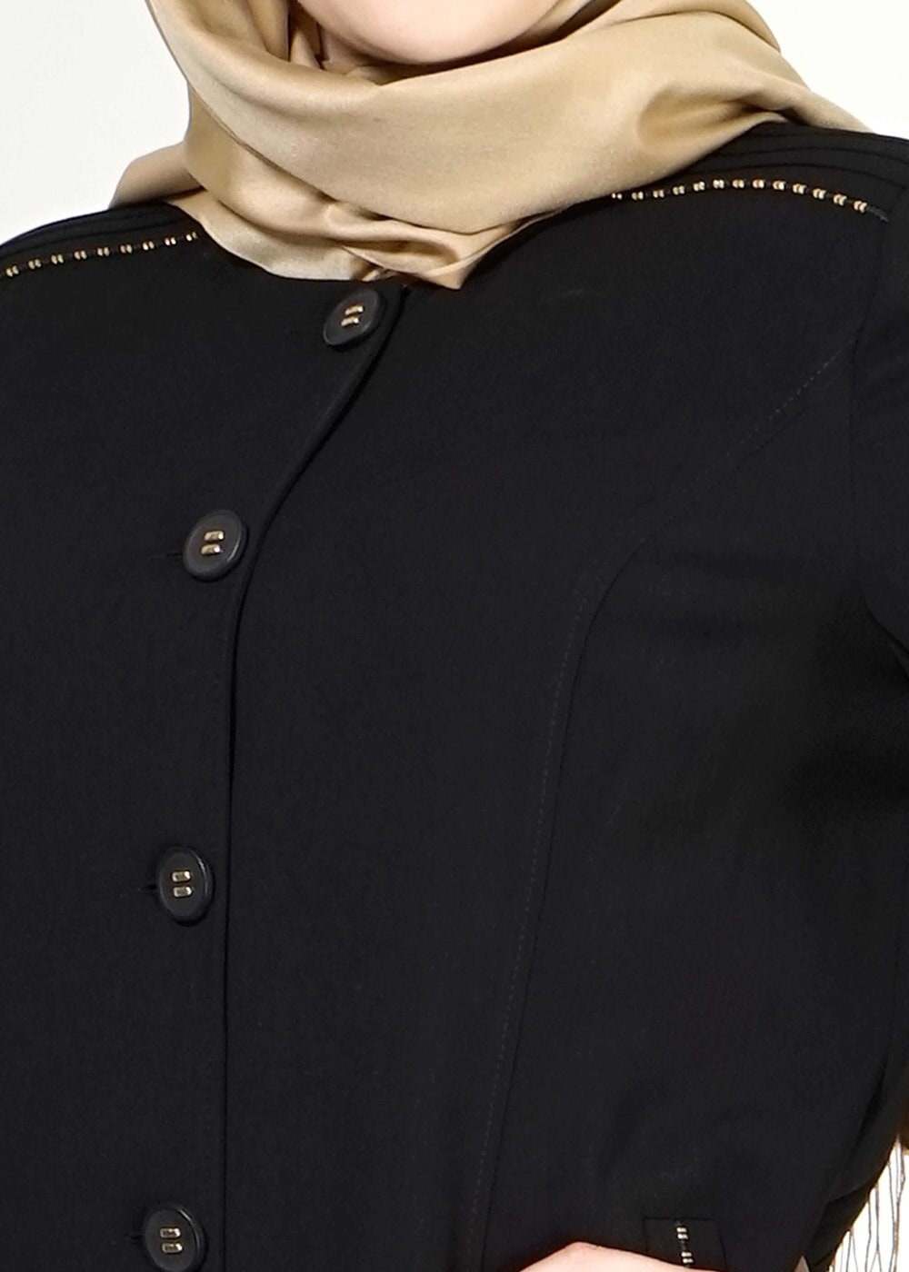 Tesettür giyim SİYAH 1532 Rado Tesettür Pardesü