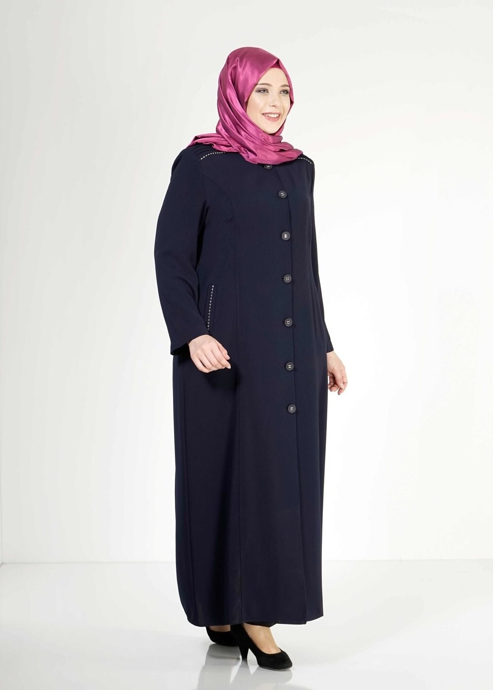 Tesettür giyim LACİVERT 1532 Rado Tesettür Pardesü