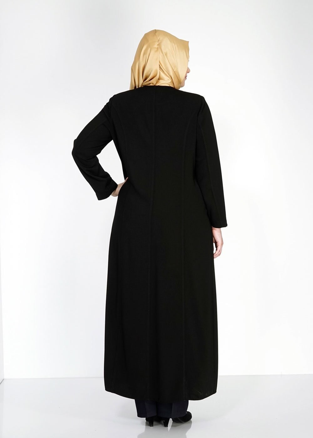 Tesettür giyim SİYAH 1533 Farah Tesettür Pardesü