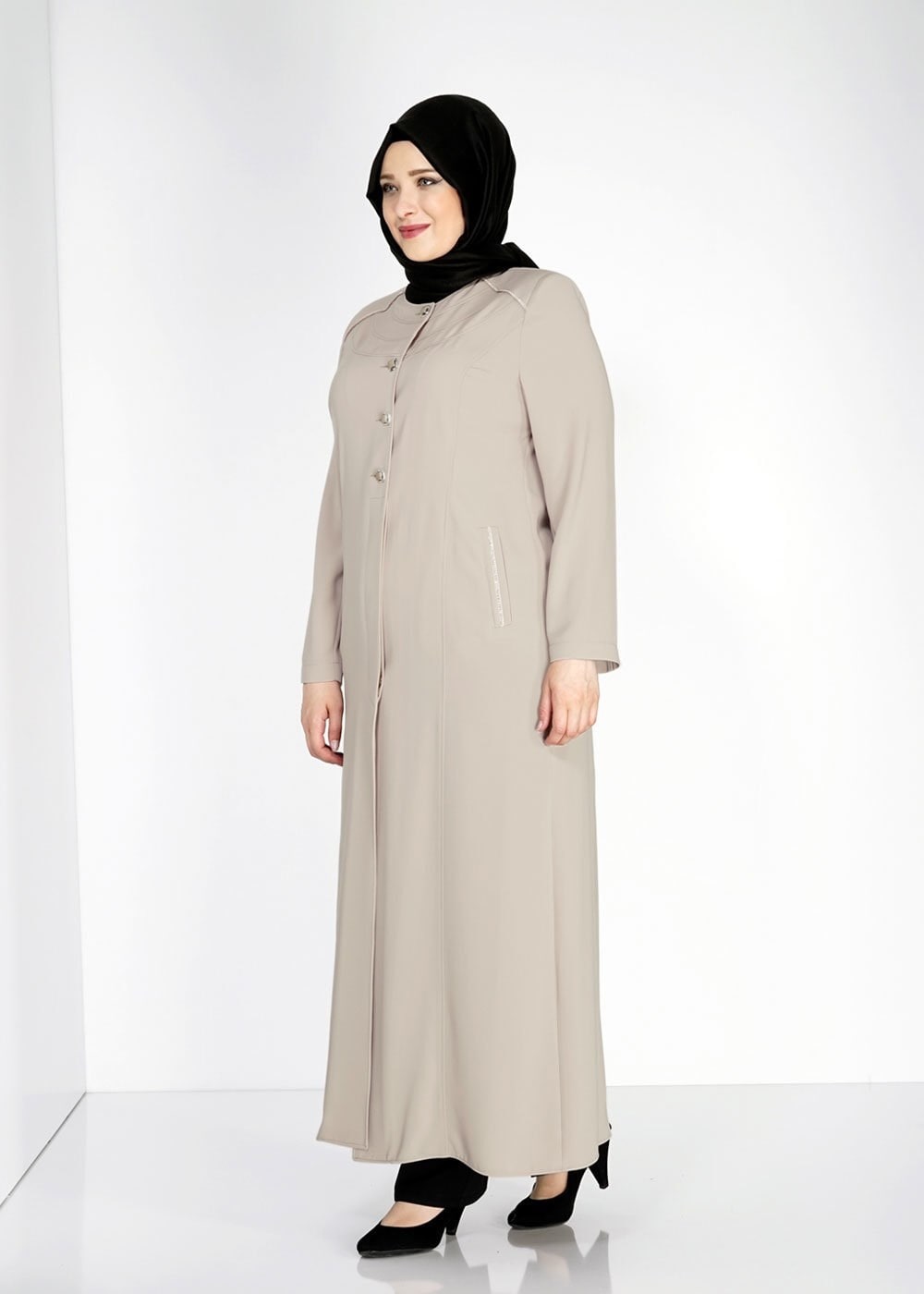 Tesettür giyim BEJ 1533 Farah Tesettür Pardesü