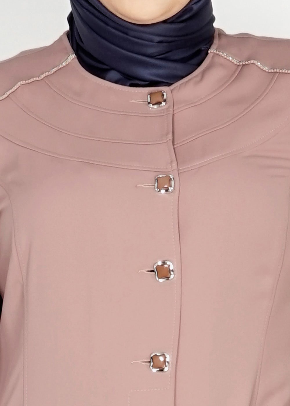 Tesettür giyim PUDRA 1533 Farah Tesettür Pardesü