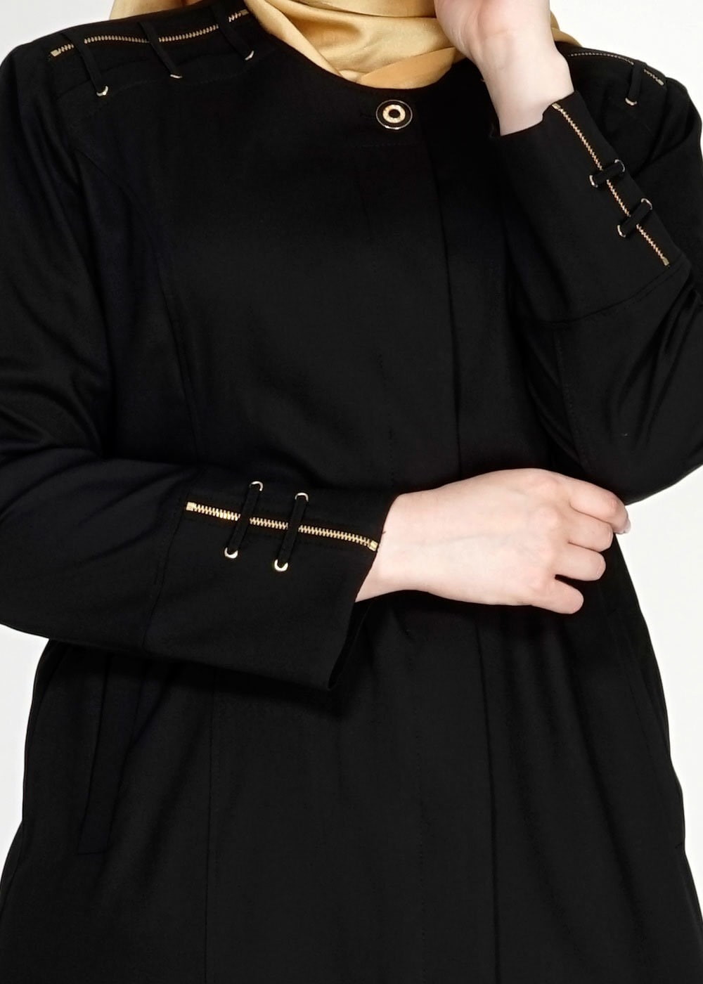 Tesettür giyim SİYAH 1534 New Nice Tesettür Pardesü