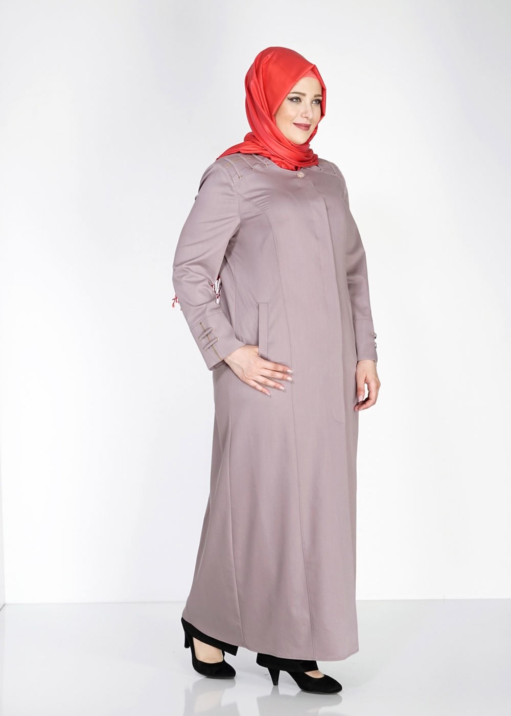 Tesettür giyim VİZON 1534 New Nice Tesettür Pardesü