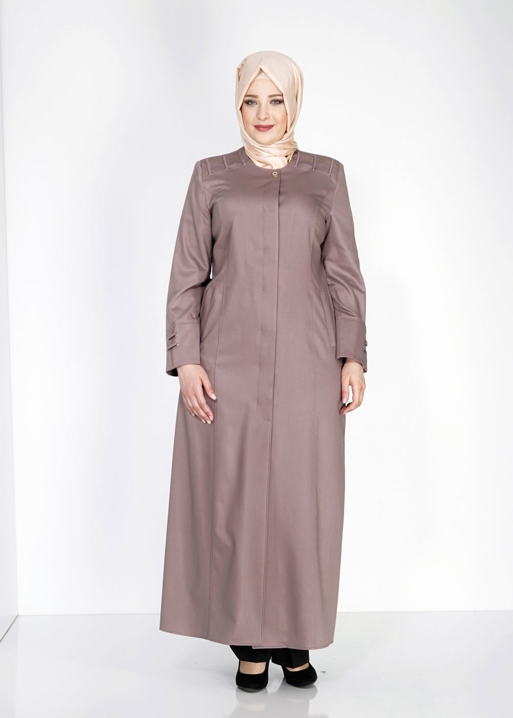 Tesettür giyim VİZON 1534 New Nice Tesettür Pardesü