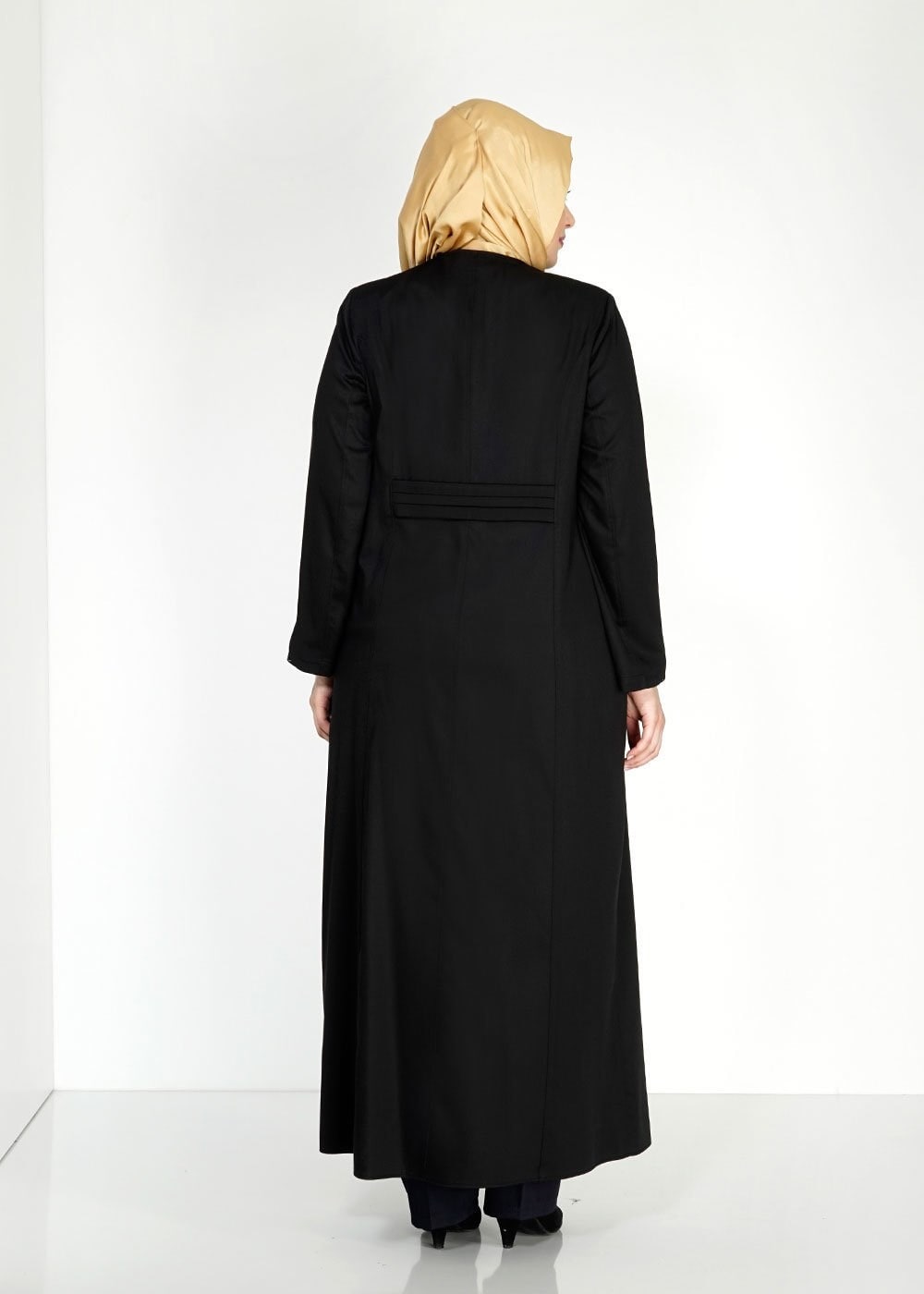 Tesettür giyim SİYAH 1535 İnessa Tesettür Pardesü