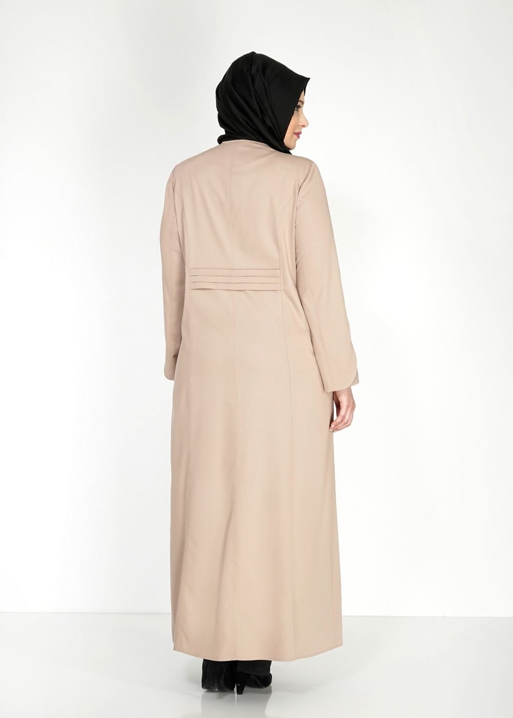 Tesettür giyim KAHVE 1535 İnessa Tesettür Pardesü