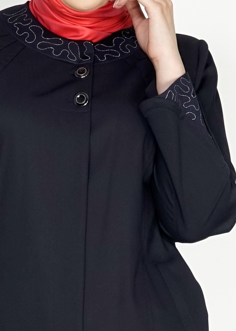 Tesettür giyim LACİVERT 1535 İnessa Tesettür Pardesü