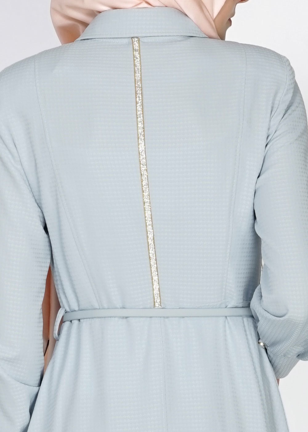 Tesettür giyim MAVİ 1537 Belarus Tesettür Pardesü