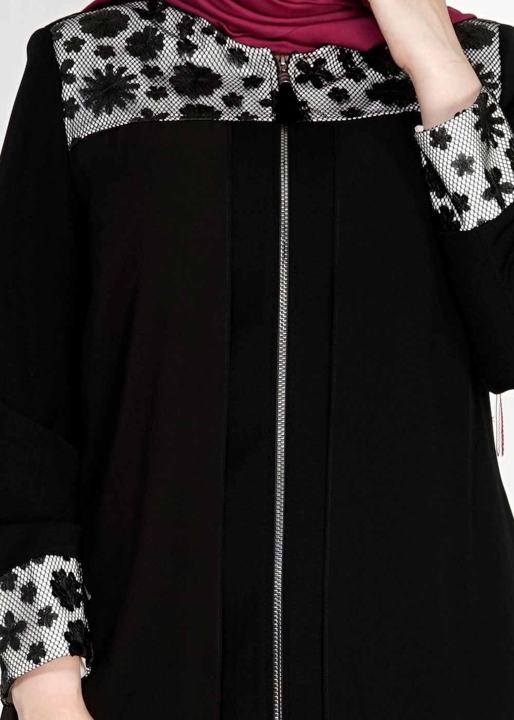 Tesettür giyim SİYAH 1550 Amay Tesettür Pardesü