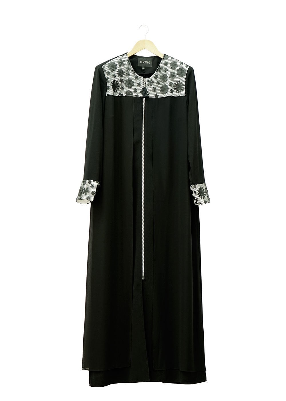 Tesettür giyim SİYAH 1550 Amay Tesettür Pardesü